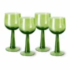 HKliving The Emeralds: Tall Lime Green Wine Glass (set Of 4)