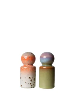 HKliving 70s Ceramics: Pepper & Salt Jar, Asteroids/Peat