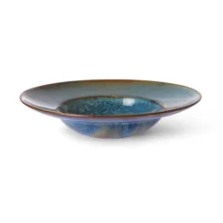 HKliving Pasta Plate Rustic Blue