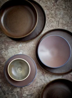 HKliving Home Chefs Ceramics: Deep Plate Rustic Black