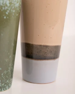 HKliving 70s Ceramics Latte Mugs Alpha Set Of 2