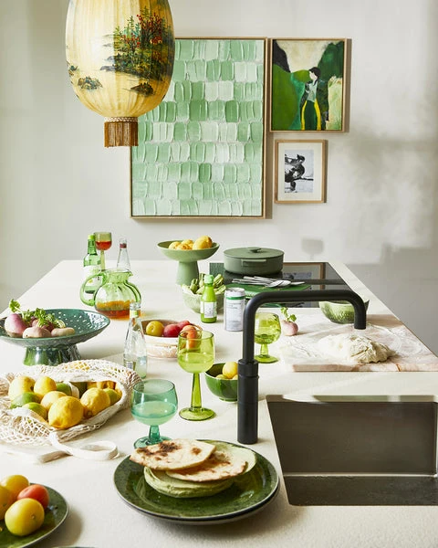 HKliving Ceramic Bowl On Base M Pistachio 5 HKliving Ceramic Bowl On Base M Pistachio