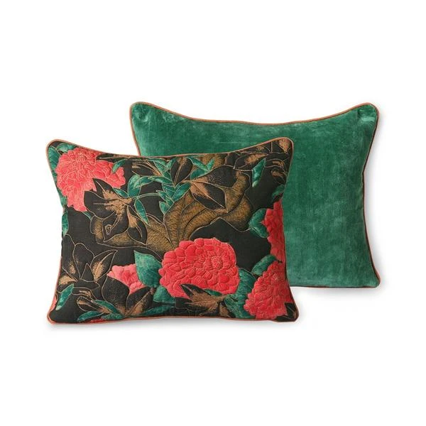 HKliving Red Floral Stitched Cushion 3 HKliving Red Floral Stitched Cushion