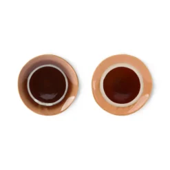 HKliving 70's Ceramics Dessert Plate | Stream | Set of 2