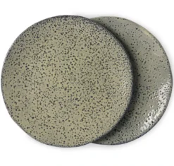 HKliving Gradient Ceramics Side Plate Taupe Set of 2