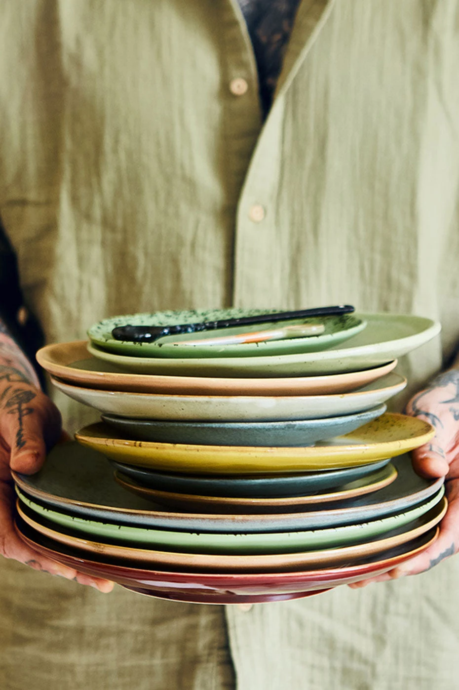 HKliving Pistachio 70s Ceramics Side Plates 5 HKliving Pistachio 70s Ceramics Side Plates