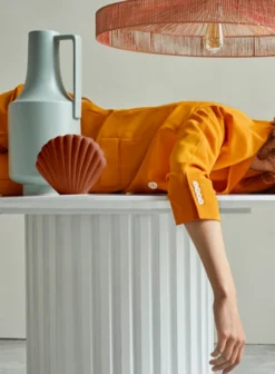 HKliving Ceramic Green Vase With Handle