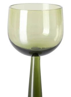 HKliving The Emeralds Olive Green Tall Wine Glass