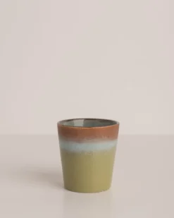 HKliving Ceramic 70s Coffee Mugs Set Of 4 Spring Greens