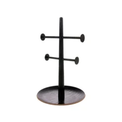 HKliving Black Wooden Jewelry Rack