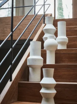 HKliving Speckled Clay Straight Large Vase