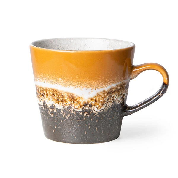 HKliving 70s Ceramics: Cappuccino Mug Fire 3 HKliving 70s Ceramics: Cappuccino Mug Fire