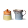 HKliving 70's Ceramics Milk Jug & Sugar Pot | Berry/Peat