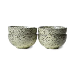 HKliving Gradient Ceramics: Bowl Green (Set of 4)