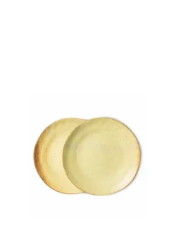 HKliving Bold & Basic Ceramics Side Plate In Yellow/Brown