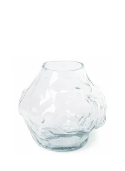 HKliving Hk Objects: Clear Low Glass Cloud Vase