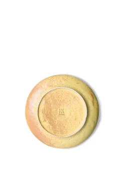 HKliving Bold & Basic Ceramics Side Plate In Yellow/Brown