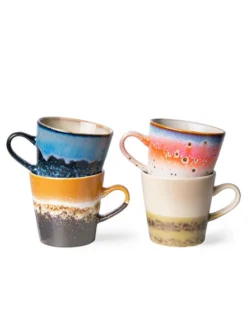 HKliving Ceramic 70's Americano Mug In Metallic