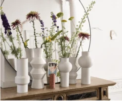 HKliving Speckled Clay Angular Vase | Medium