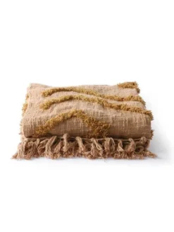 HKliving Cotton Fringe Pattern Throw