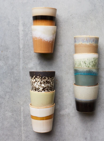 HKliving Ceramic 70s Beaker In Venus 6 HKliving Ceramic 70s Beaker In Venus