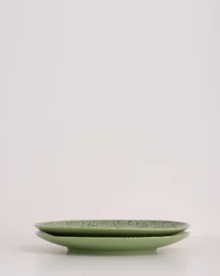 HKliving 70s Ceramics Dinner Plates Kiwi