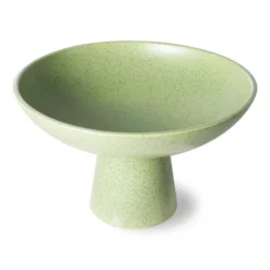 HKliving Ceramic Bowl On Base | Pistachio | Medium
