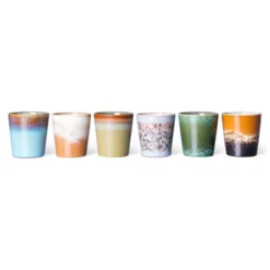 HKliving COFFEE MUGS, PHOENIX (SET OF 6)