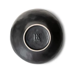 HKliving Large Black Porcelain Bowl