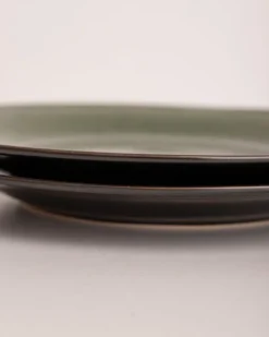 HKliving The Emeralds Dinner Plates Spotted Green Set Of 2