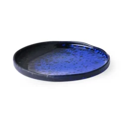HKliving Bold Basic Ceramics Dessert Plate Cobalt Blue