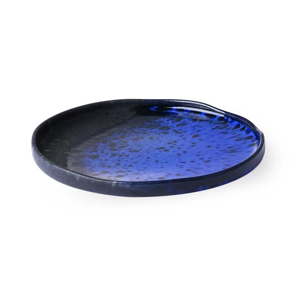 HKliving Bold Basic Ceramics Dessert Plate Cobalt Blue 3 HKliving Bold Basic Ceramics Dessert Plate Cobalt Blue
