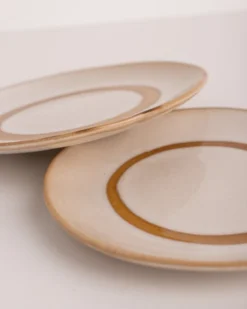 HKliving 70's Ceramic Dessert Plates Snow Set Of 2