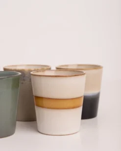 HKliving 70s Ceramics Coffee Mugs Set of 6 Pluto