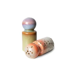 HKliving - 70s Ceramics Salt & Pepper Shaker - Asteroid/peat