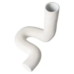 HKliving Objects: Ceramic Twisted Vase Matt White