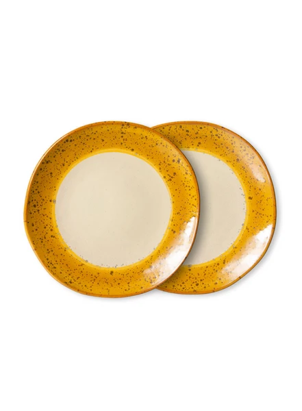 HKliving 70's Ceramics Side Plate In Autumn 3 HKliving 70's Ceramics Side Plate In Autumn