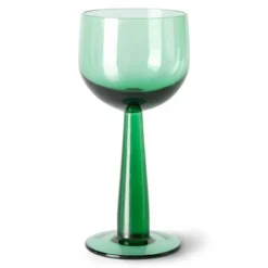 HKliving The Emeralds: Tall Wine Glass Fern Green (Set of 4)