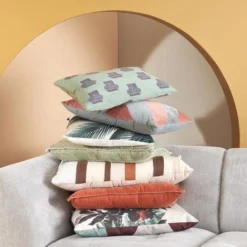 HKliving PRINTED CUSHION PALM LEAVES (45X45) 8 HKliving PRINTED CUSHION PALM LEAVES (45X45)