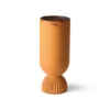 HKliving CERAMIC FLOWER VASE RIBBED BASE RUSTIC