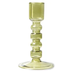 HKliving Glass Candle Holder | Medium | Olive Green