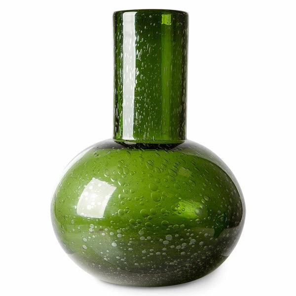 HKliving Green Glass Blown Vase M 3 HKliving Green Glass Blown Vase M