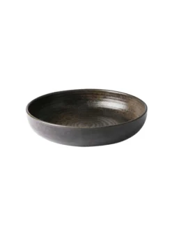 HKliving Home Chefs Ceramics: Deep Plate Rustic Black