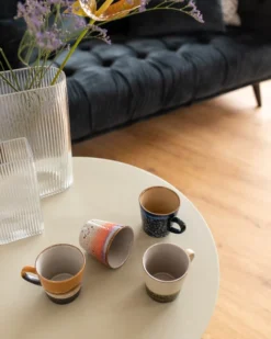 HKliving Ceramic 70s Americano Mugs Set Of 4