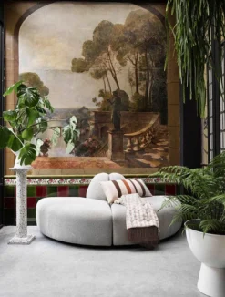 HKliving Linen Striped D Cushion