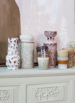 HKliving Lava White Ceramic Vase