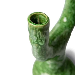 HKliving The Emeralds: L Ceramic Candle Holder Reactive Green