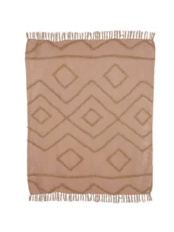 HKliving Cotton Fringe Pattern Throw