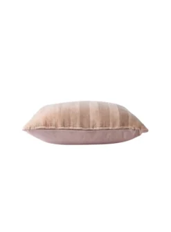 HKliving Striped Velvet Cushion Beige/Liver