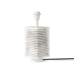 HKliving RIBBED TABLE LAMP BASE WHITE MARBLE
